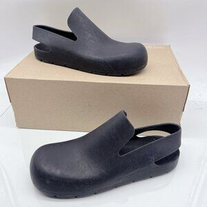 Bottega Veneta Puddle Sandals Black Rubber Slingback Mule Clog Flats EU 37